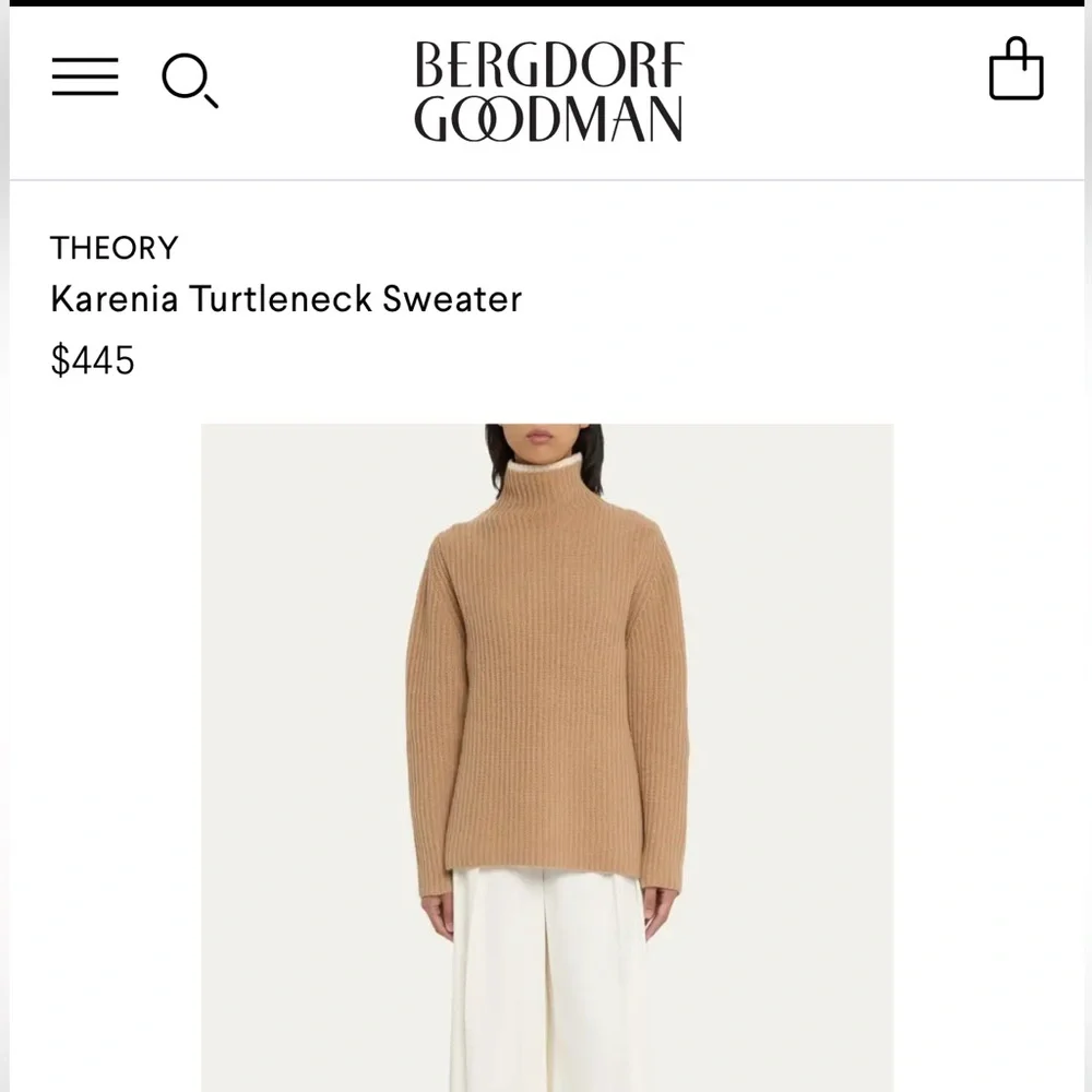 Theory Karenia Turtleneck Felted Wool Cashmere Sweater size P